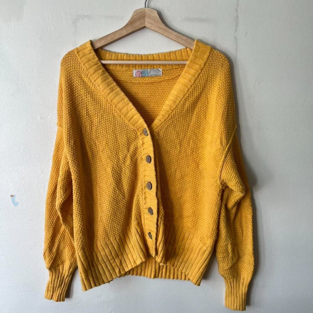 Free People Hailee Cardi Cardigan California Poppy Knit Sweater - Picture 6 of 6
